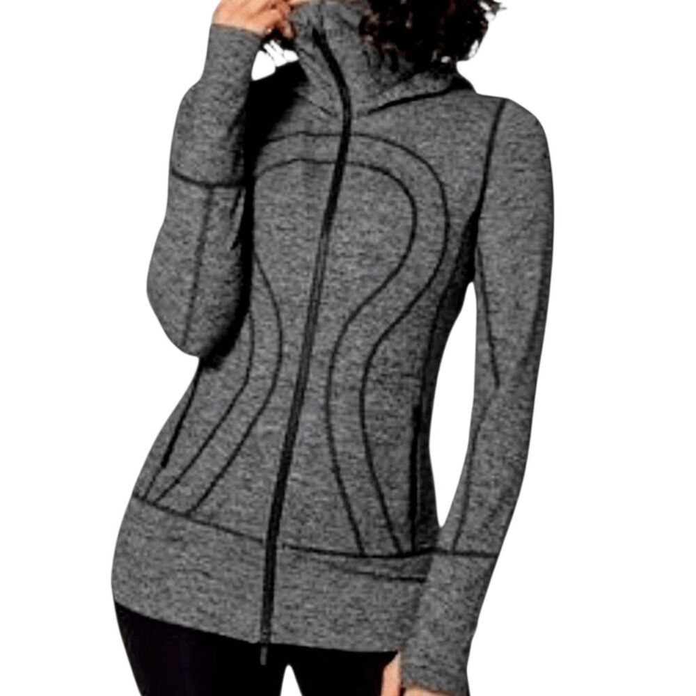 LULULEMON ATHLETICA In Stride Jacket In Heathered Black Size 2